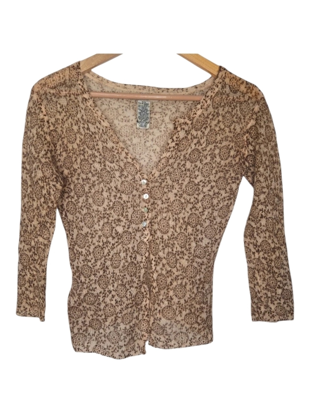 Free People Womens Brown Geo Print Kid Mohair Cardigan Size Medium
